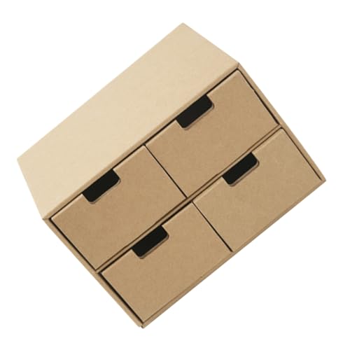 EXCEART 3er-box Schreibtisch Für Akten Schreibtisch-organizer Mit Schublade Aktenschrank-schubladen-organizer Schubladenorganisatoren Brown Kraftpapier von EXCEART