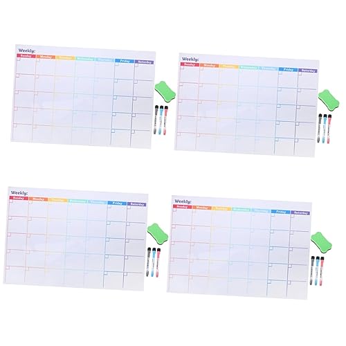 EXCEART 4 Stück Magnetischer Monatsplaner Planer Whiteboard Kalender-Whiteboard kühlschrank kalender büroartikel Monatskalender trocken abwischbar trocken abwischbarer Kalender Plastik von EXCEART