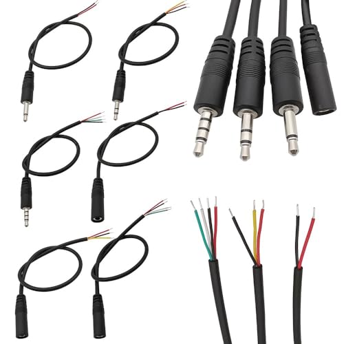 1/2/3/5Pcs 3.5mm Cable Connector 2 3 4 Pole Mono Stereo Male Female Jack Extension Wire AUX Headphone DIY Repair 30cm(Female 3 Pole,3Pcs) von EXCKGNYKZB