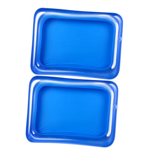 EXHUMKY 2St Aufblasbarer Eisbar-Sandtisch pool party zubehör Pool Party Dekoration Getränkekühler für Pool Schwimmendes Tablett für Poolparty Kühler zum Servieren von Eis Eisdiele PVC Blue von EXHUMKY