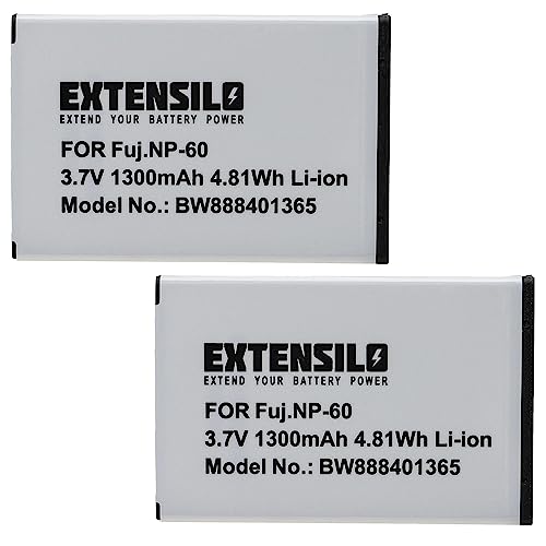 EXTENSILO 2X Akku Ersatz für Samsung SLB-1037, SLB-1137 für Kamera (1300mAh, 3,7V, Li-Ion) von EXTENSILO