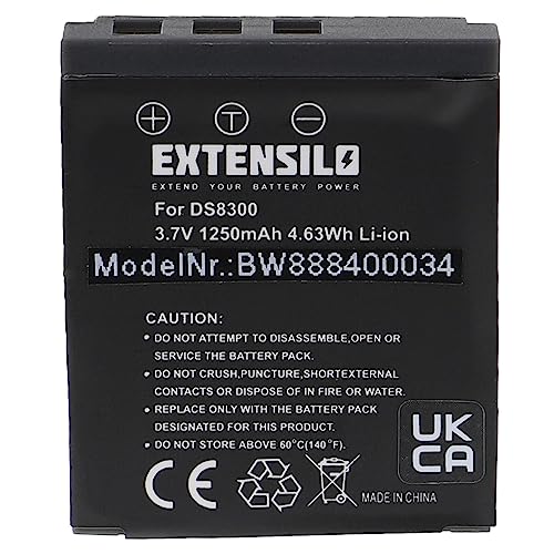 EXTENSILO Akku Ersatz für DS8330-1 für Kamera (1250mAh, 3,7V, Li-Ion) von EXTENSILO
