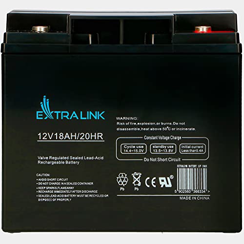 EXTRALINK 12V Batterie 18AH AGM VLRA Gel Batterie 12V 18AH Solarbatterie 12V Bedienungslos Versorgungsbatterie 12v Batterie Auto Solar Akku Wohnmobil Batterie Boot Camping Camper Widerstandsfähig von EXTRALINK