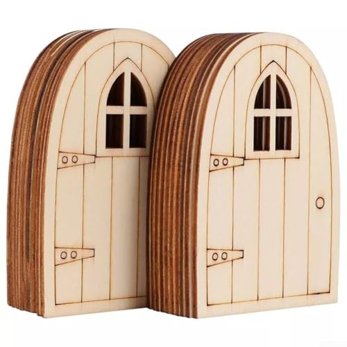 Zauberhafte Weihnachtsdekoration, Mini-Elfentür-Set aus Holz zum Basteln und Dekorieren (Fenstertyp) von EXTRWORY