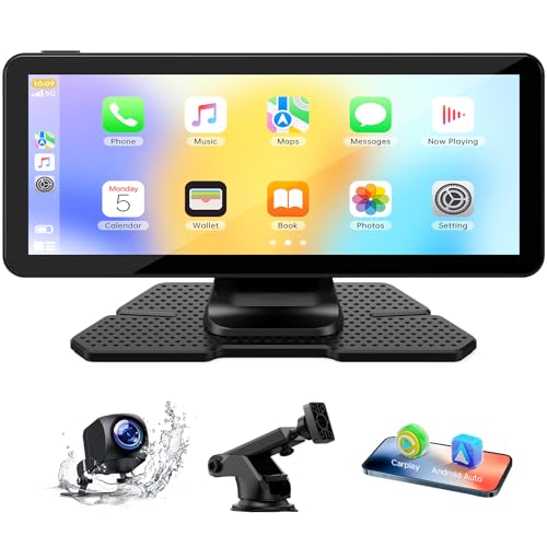 EYETOO Tragbarer Carplay Display, 6,86 Zoll IPS-Touchscreen, Kompatibel mit A-pple Carplay und Android Auto, AHD 1080P-Rückfahrkamera, Siri/Google,Mirror Link,GPS,Bluetooth5.0,AUX,FM EYETOO Tragbarer Carplay Display, 6,86 Zoll IPS-Touchscreen, Kompatibel mit A-pple Carplay und Android Auto, AHD 1080P-Rückfahrkamera, Siri/Google,Mirror Link,GPS,Bluetooth5.0,AUX,FM von EYETOO
