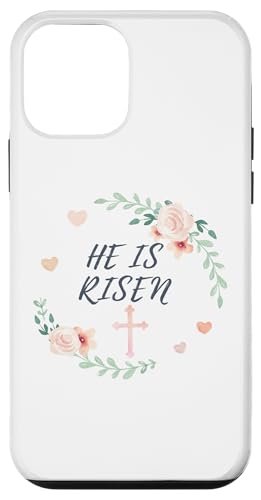 Hülle für iPhone 12 mini He Is Risen Boho Floral Ostern Jesus Christian von EZ BLUZ