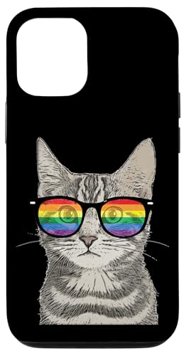 Hülle für iPhone 14 Gay Pride Katze Kätzchen Regenbogen LGBT Sonnenbrille Lustiges Design von EZ BLUZ