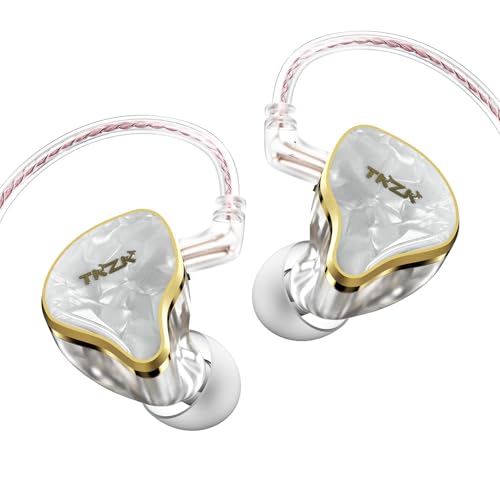 TZKZ TK02 In-Ear-Monitor mit HiFi-Sound, abnehmbarem Kabel, 10mm DD-Treiber IEM für Musiker, Gaming, DJ, Bequeme und langlebige Ohrhörer für Mobiltelefon und Bühnenauftritte (weiß, ohne Mikrofon) von EZ EAR