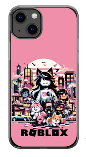 EZB Ro-blox Schutzhülle für iPhone 12 mit lustigem Gaming-Thema, flexible, stoßdämpfende Kanten, bunte, einzigartige Pop-Art-Handyhülle, Rosa (Ro-blox) von EZB