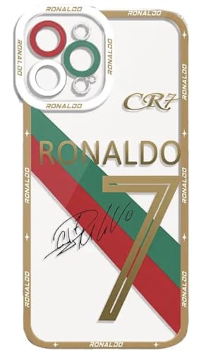 EZB Schutzhülle für iPhone 13 Pro Max mit Cristiano Ronaldo-Motiv, transparent, flexibel, stoßdämpfend, coole Handyhülle, Ronaldo Portugal von EZB