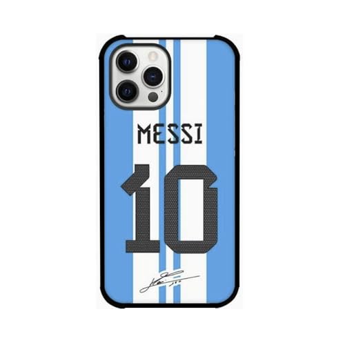 EZB iPhone-Schutzhülle mit Lionel Messi-Motiv, flexibel, stoßdämpfend, coole Handyhülle, Blau und Weiß Messi-Hülle (iPhone 14) von EZB