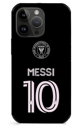 EZB iPhone-Schutzhülle mit Lionel Messi-Motiv, flexibel, stoßdämpfend, coole Handyhülle, Messi Inter Miami 10 Hülle (iPhone 14 Pro), Schwarz und Weiß von EZB