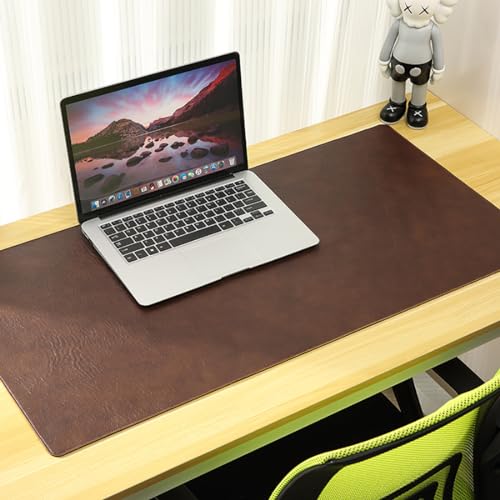 EZCD Laptop-Unterlage, echtes Leder, Schreibtischunterlage, Schreibtischunterlage, Schreibtischunterlage, Schutz, großer Schreibtisch-Schreibblock für Büro/Zuhause/Arbeit/Spiel (80 x 40 cm, braun) von EZCD