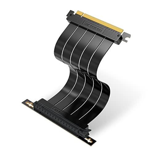 EZDIY-FAB PCIE Gen 4, 16 x Extreme Flexibel, Riser-Kabel mit hoher Geschwindigkeit, PCI Express 4.0, GPU-Verlängerungskarte, rechtwinklig [7,87 Zoll / 20 cm] von EZDIY-FAB