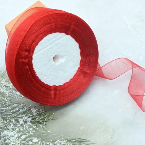 Durchsichtiges Chiffonband, Organza-Satinbänder für Geschenkverpackungen, Hochzeitsdekoration, Blumensträuße, Party-Kranz, Bastelarbeiten, 45,7 m Durchsichtiges Chiffonband, Organza-Satinbänder für Geschenkverpackungen, Hochzeitsdekoration, Blumensträuße, Party-Kranz, Bastelarbeiten, 45,7 m von EZVFIRPDFZ