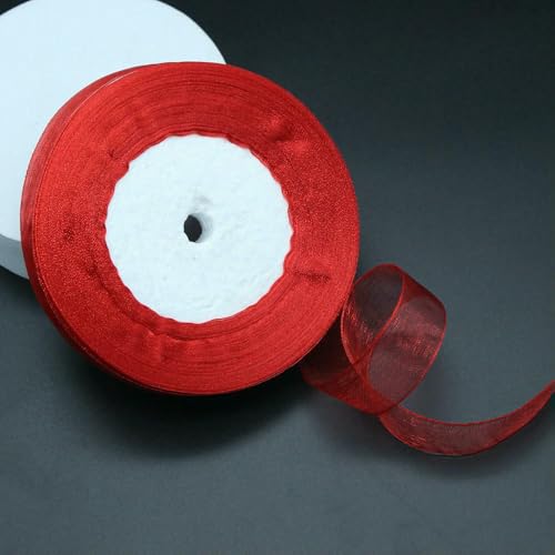 Durchsichtiges Chiffonband, Organza-Satinband, 2,5 cm, 45,7 m, DIY-Geschenkverpackung, Dekoration, Hochzeitsband, Nähzubehör, Stoff Durchsichtiges Chiffonband, Organza-Satinband, 2,5 cm, 45,7 m, DIY-Geschenkverpackung, Dekoration, Hochzeitsband, Nähzubehör, Stoff von EZVFIRPDFZ