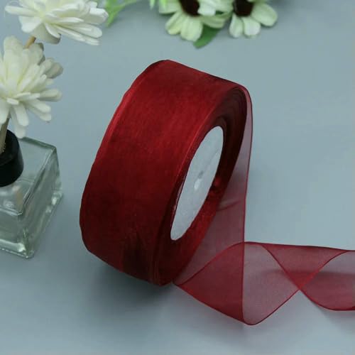 Durchsichtiges Chiffonband, Organzabänder für Geschenkverpackungen, Hochzeitsdekoration, Blumensträuße, Partykranz, Bastelarbeiten, 45,7 m Durchsichtiges Chiffonband, Organzabänder für Geschenkverpackungen, Hochzeitsdekoration, Blumensträuße, Partykranz, Bastelarbeiten, 45,7 m von EZVFIRPDFZ