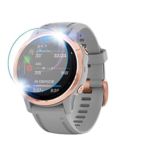 EZZON 9H Premium gehärtetes Glas für Garmin Fenix 7S 7 7X 6S 6X 6 Pro 5 5s Plus Smartwatch, kratzfeste Schutzfolie, Zubehör (3 Stück, für Fenix 5S Plus) von EZZON