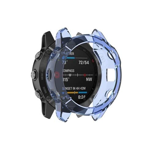 EZZON TPU-Schutzhülle für Garmin Fenix 6S 6 6X Band weiche Rahmenkanten um die Schutzfolie für Fenix 6SPro 6Pro 6XPro 5X Hülle Bumper Cases (C,For Fenix 6S 6S Pro) von EZZON