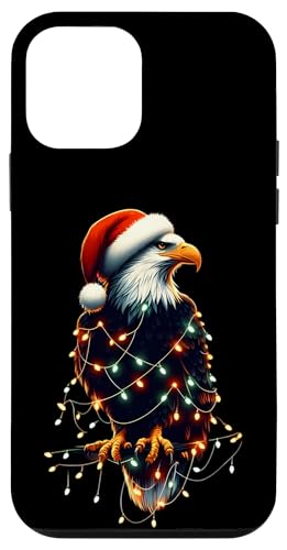 Hülle für iPhone 12 mini Adler mit Weihnachtsmütze und Weihnachtsbeleuchtung Bold Lover USA von Eagle Christmas Products