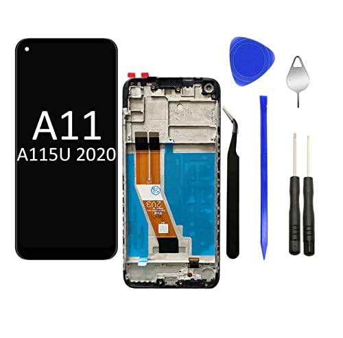 Eaglewireless LCD-Digitizer-Bildschirm-Ersatz mit Gehäuserahmen für Samsung Galaxy A11 M11 A115U A115A US-Version mit Reparaturwerkzeug 6,4 Zoll (nur für US-Version 159,5 mm, nicht für A115F A115M) von Eaglewireless