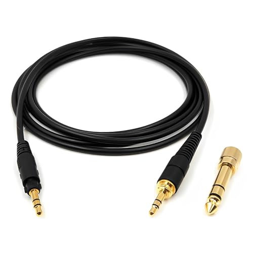 Earmax 5N Hochreines OFC-Kabel, kompatibel mit Technics EAH-DJ1200 Kopfhörern und 6,35 mm vergoldetem Adapter plus 3,5-mm-Stecker, HiFi-Klangqualität (150 cm) von Earmax