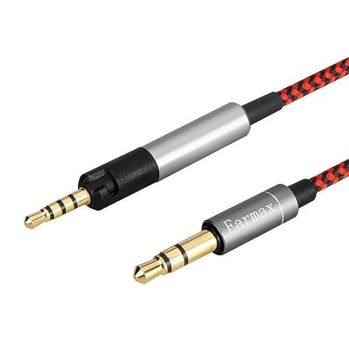 Earmax Hochreines OFC Nylon-Upgrade-Kabel, 2 m, kompatibel mit Sennheiser HD518 HD558 HD549 HD569 HD579 HD595 HD598 HD598SE HD599 HD2.30 HD560S HD400PRO Kopfhörer, 3,5 mm bis 2,5 mm von Earmax