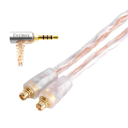 Earmax Symmetrisches Kabel, 8-adrig, 4,4 mm, 3,5 mm, 2,5 mm auf MMCX 6N OCC, 1,2 m, kompatibel mit Shure SE215 SE315 Logi UE900 900S JVC HA-FX850 AKG N40 S0NY N1AP Westone Fiio Beyer Kopfhörern von Earmax