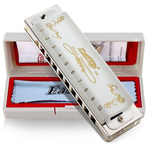 East top Diatonische Blues Harmonica Mundharmonika E Key T008L 10 Loch Mundharmonika Für professionelle Spieler, Anfänger, Studenten, Erwachsene, Kinder, als bestes Geschenk von East top