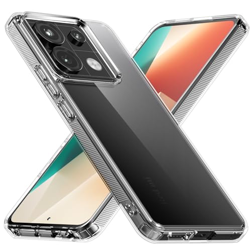 Eastcoo Schlank Klar Hülle für Xiaomi Redmi Note 13 Pro 5G/Poco X6 5G Clear Handyhülle [Hard PC-Rückseite+Weiche TPU Bumper]Kratzfest Fallschutz Hülle für Xiaomi Redmi Note 13 Pro 5G, Transparent Klar von Eastcoo