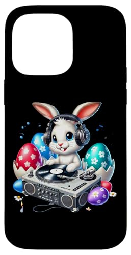 Osterhase DJ Spinning Vinyl Vibes Hülle für iPhone 14 Pro Max von Easter Bunny DJ Vibes Fun Music Eggs