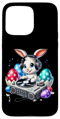 Osterhase DJ Spinning Vinyl Vibes Hülle für iPhone 15 Pro Max von Easter Bunny DJ Vibes Fun Music Eggs