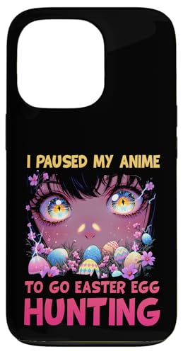 Ich habe meinen Anime pausiert, um auf Ostereiersuche zu gehen Christian Hülle für iPhone 13 Pro von Easter Joy Family Bunny Jesus Cross Design