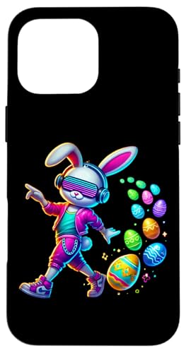 Coole Osterhasen-Kopfhörer Eggs Vibes Hülle für iPhone 16 Pro Max von Easter Vibes Tech Bunny Fun Kids Festive