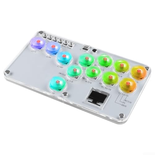 Arcade Stick, All-Button Arcade Controller für Switch/PC/PS 4, Arcade Fight Stick Game Tastatur mit RGB, Unterstützt Hot-Swap von EasyByMall