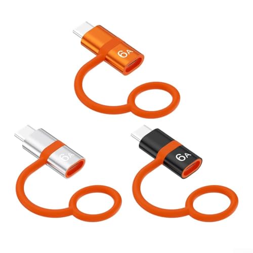 EasyByMall Kompaktes Reise-Ladegerät für iOS auf USB-C-Ladegerät, mit integriertem und praktischem Anti-Verlust-Design, Schwarz von EasyByMall