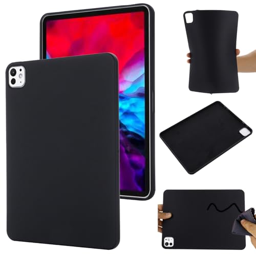 Hülle für Apple iPad Pro 11 (2024) Hülle, Apple iPad Pro 11 (2024) Ultra Dünn Hochwertiges flüssiges Silikon Case, Rutschfeste Schale, Handyhülle für iPad Pro 11 (2024) Stoßfeste Hülle (Schwarz) von EasyShow