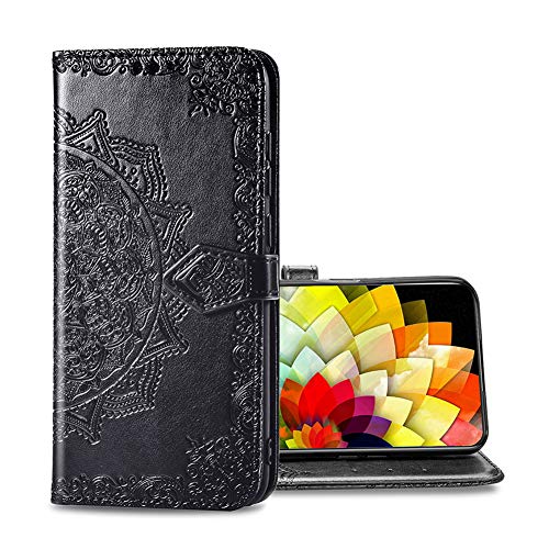 Schutzhülle für Motorola Moto G75 Hülle, PU+TPU Leder Wallet Tasche Cover, Brieftasche Case mit Stand FunktionUltra Slim Card Slot Hülle für Motorola Moto G75 (Schwarz) von EasyShow