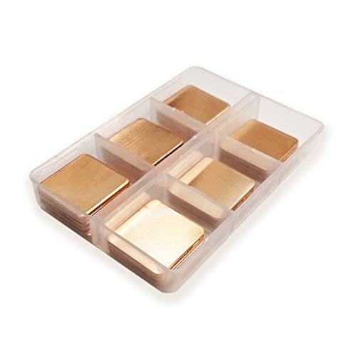 Easycargo 40pcs 6 Größen 20mm Copper Pad Shim Thermal Kit, Kühler Copper Pad Kühlkörper zur Kühlung CPU GPU VGA RAM SSD NVMe M.2 PS5 von Easycargo