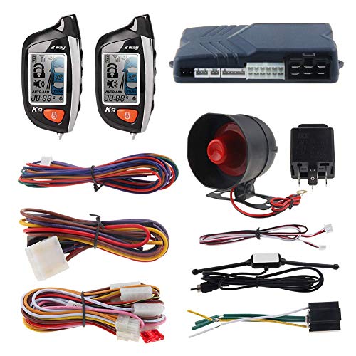 Easyguard EC200-K9 2-Wege-Autoalarm mit LCD-Anzeige und ferngesteuertem Motorstart, Turbo-Timer-Modus, DC 12 V von Easyguard