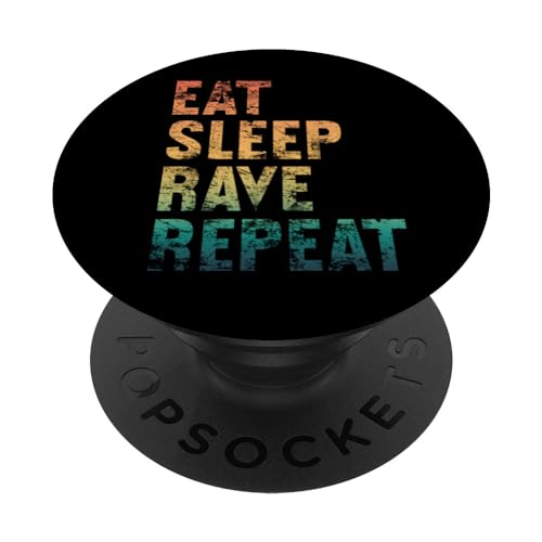 Eat Sleep Rave Wiederhole Vintage Rave PopSockets mit austauschbarem PopGrip von Eat Sleep Rave Repeat Vintage Rave