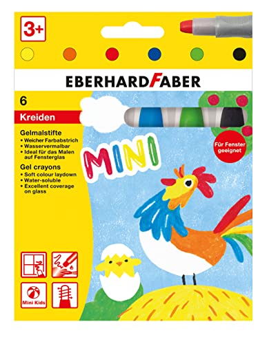 Eberhard Faber 529006 - Gelmalstifte Basic mit weicher Mine und Schiebehülse, 6 Gelstifte im Kartonetui von Eberhard Faber