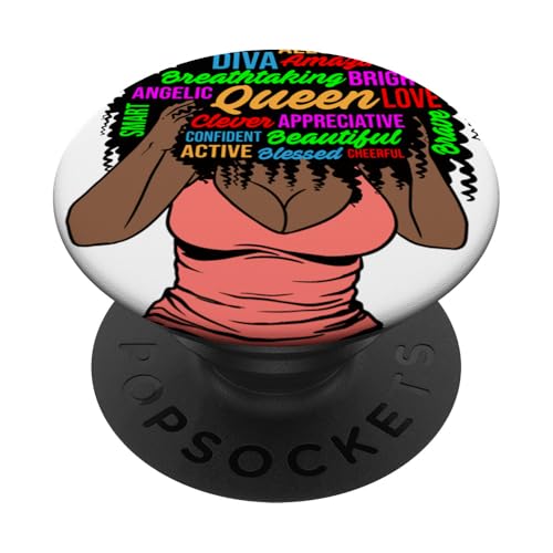 Gesegnete Melanin Frau braune Haut Königin schwarzes Mädchen Magie PopSockets Klebender PopGrip von Ebony Fuller Shopp