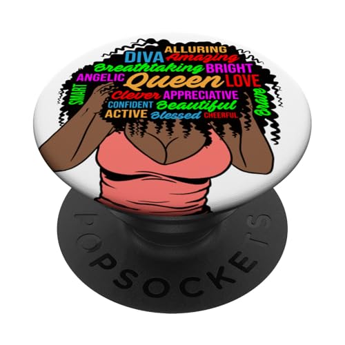 Verführerische Melanin Frau braune Haut Königin schwarzes Mädchen Magie PopSockets Klebender PopGrip von Ebony Fuller Shopp