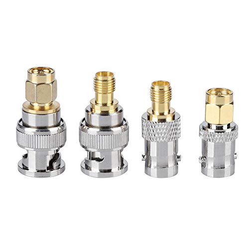 Eboxer 4PCS Koaxial-Antennenstecker BNC-Stecker / -Buchse auf SMA-Stecker / -Buchse Koaxialadapter für Antenne, Wireless LAN-Gerät, Koaxialkabel, Externe WLAN-Antenne von Eboxer