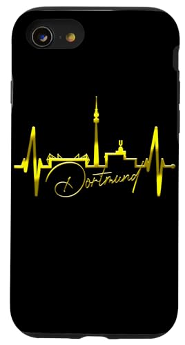 Hülle für iPhone SE (2020) / 7 / 8 Dortmund Herzschlag Skyline Puls Ruhrpott I Love Dortmunder von Echte Dortmunder Outfits für Fans mit Herz