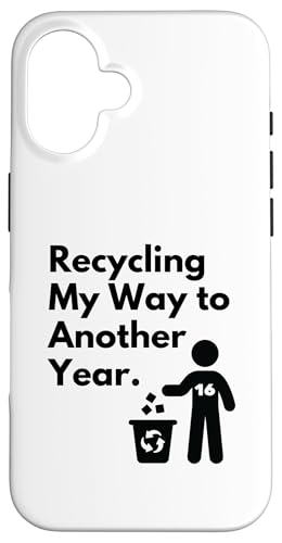 Recycling — Mein Weg in ein neues Jahr — Eco Earth Birthday 16 Hülle für iPhone 16 von EcoCelebrating - Planet Friendly Parties