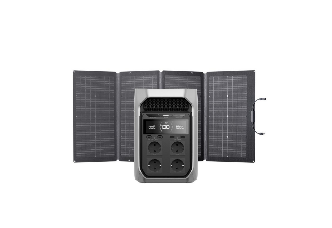 Ecoflow EcoFlow DELTA 3 Tragbare Powerstation mit 220 W Solarpanel, 1 024 kWh Powerstation Solargenerator, Balkonkraftwerk DELTA 3 mit 220 W Solarpanel, für Camping, Wohnmobile, netzunabhängiges Wohnen und Backup-Leistung von Ecoflow