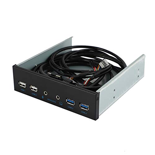 Ecverbyh 13 cm (5,25 ) Desktop-PC-Gehäuse, interner Frontpanel, USB-Hub, 2 Ports, USB 3.0 und 2 Ports, USB 2.0, mit HD-Audioanschluss, 20-poliger Anschluss von Ecverbyh