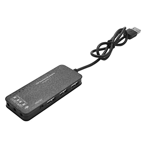 Ecverbyh 3 Port USB 2.0 Hub Externer 7.1 Soundkarte Headset Mikrofon Adapter für PC schwarz von Ecverbyh